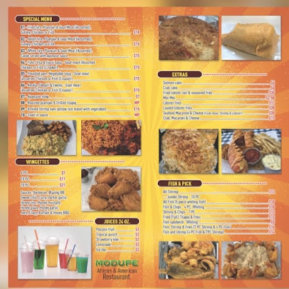 Menu Modupe African American Restaurant - 0