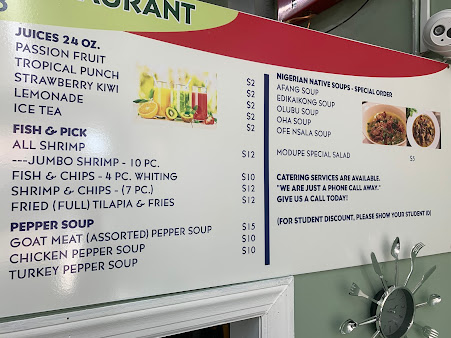 Menu Modupe African American Restaurant - 2
