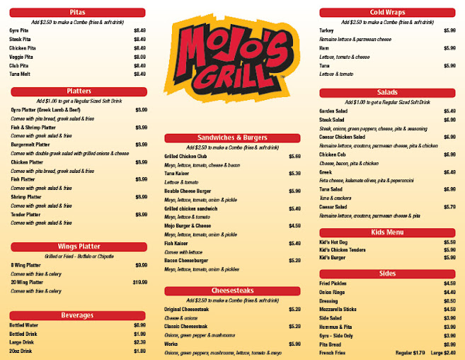 Menu Mojo's Grill - 11