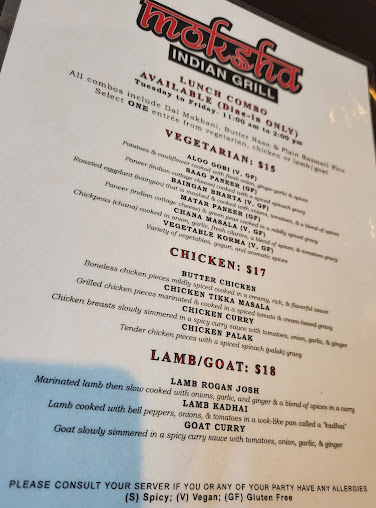 Menu Moksha Indian Grill - 0