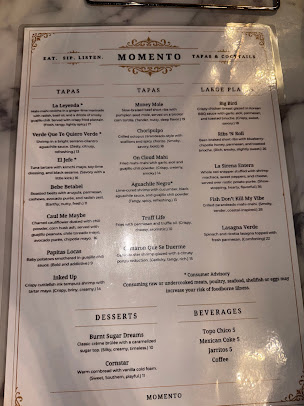 Menu Momento Tapas & Craft Cocktails - 2
