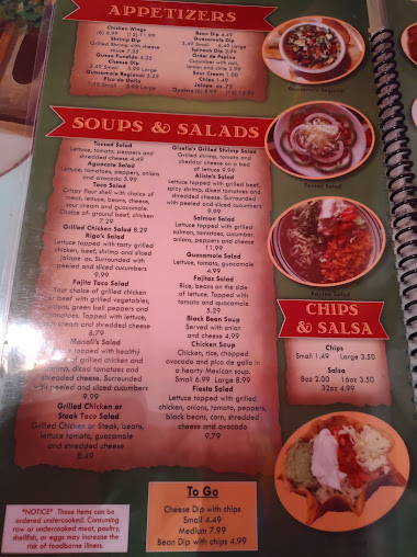 Menu Monte De Rey Mexican Restaurant - 1