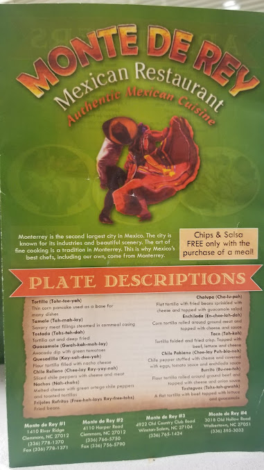 Menu Monte De Rey Mexican Restaurant - 7