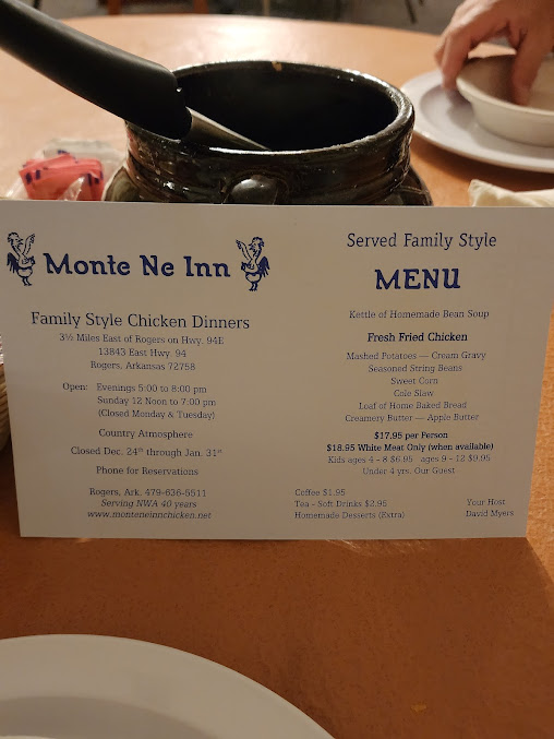 Menu Monte Ne Inn Chicken - 1