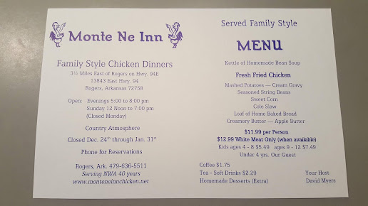 Menu Monte Ne Inn Chicken - 2