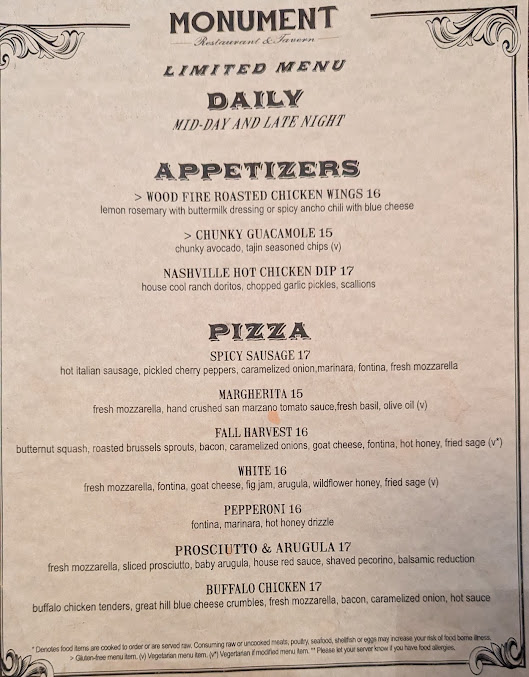 Menu Monument Charlestown Restaurant & Tavern - 7