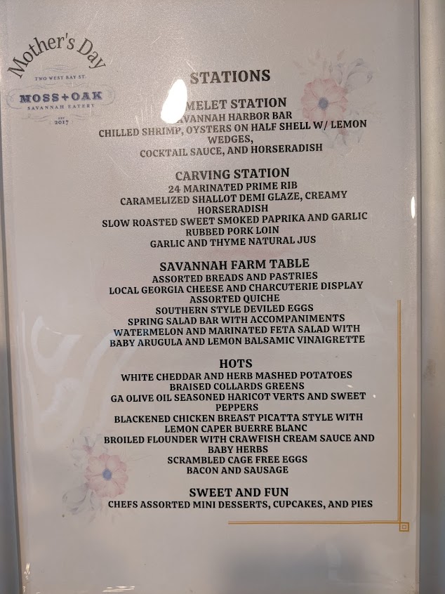 Menu Moss Oak Savannah Eatery - 2