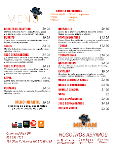 Menu Mr. Sam Tacos - 2