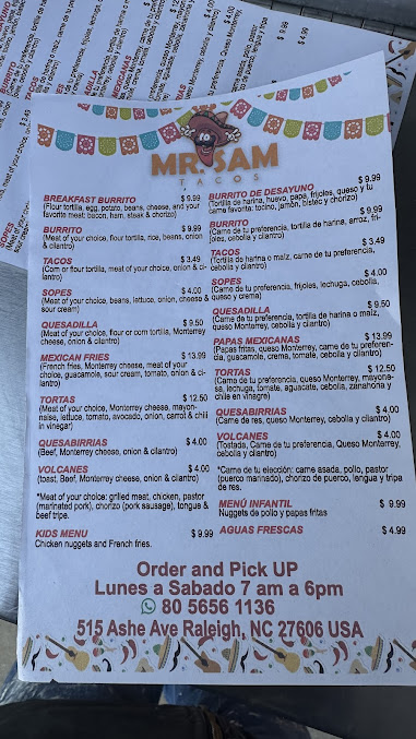 Menu Mr. Sam Tacos - 4