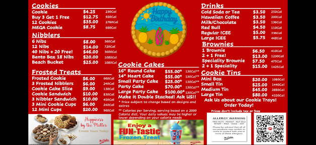 Menu Mrs Fields Cookies - 0