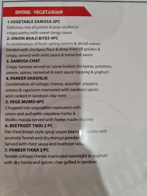 Menu Mt.everest Indian And Nepalese Restaurant - 4