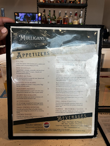 Menu Mulligans Arcade & Tavern - 3