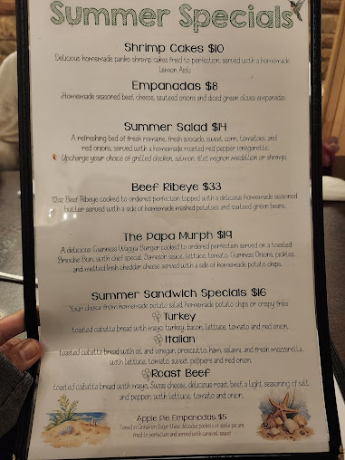 Menu Murph's Hideaway - 1