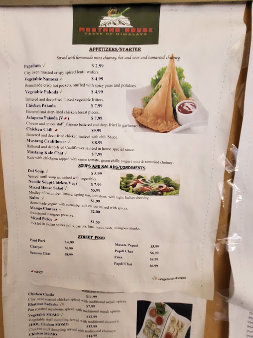 Menu Mustang House - 2