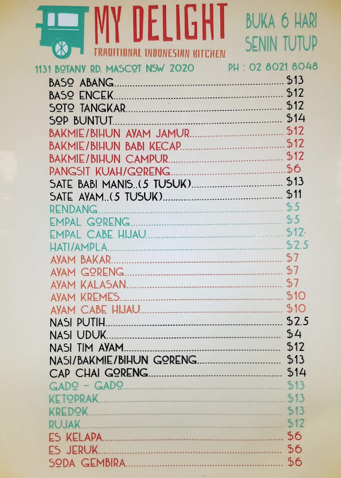 Menu My Delight Traditional Indonesian Kitchen - 0