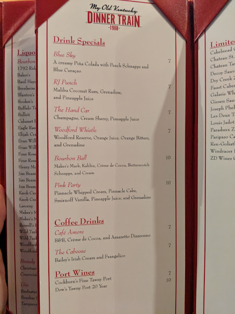 Menu My Old Kentucky Dinner Train - 4