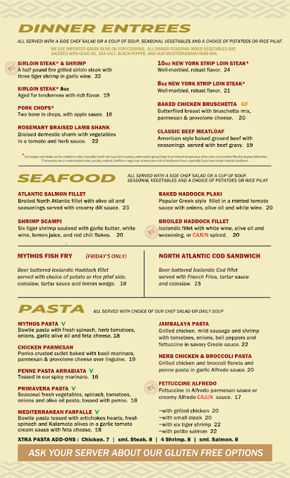Menu Mythos Restaurant - 0