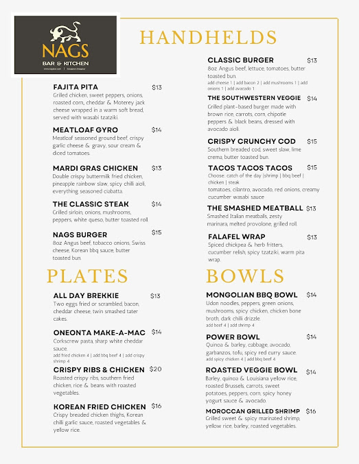 Menu Nags Bar And Kitchen - 1