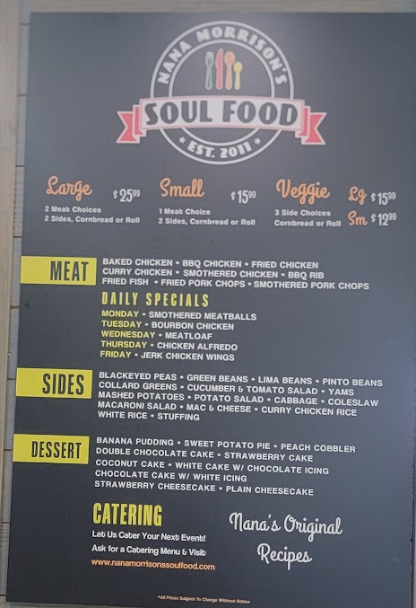 Menu Nana Morrisons Soul Food - 0