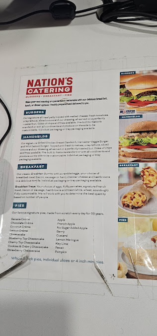 Menu Nations Giant Hamburgers Great Pies Arlington - 1