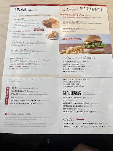 Menu Nations Giant Hamburgers Great Pies Arlington - 4