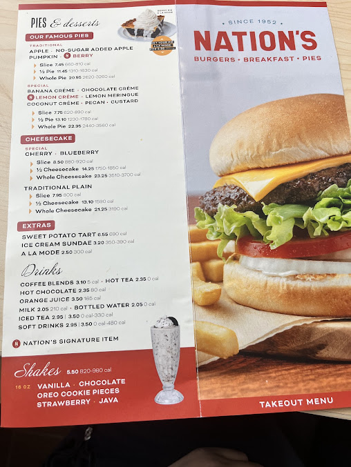 Menu Nations Giant Hamburgers Great Pies Arlington - 5