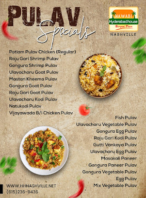 Menu Nawabi Hyderabad House Biryani Place Nashville - 1