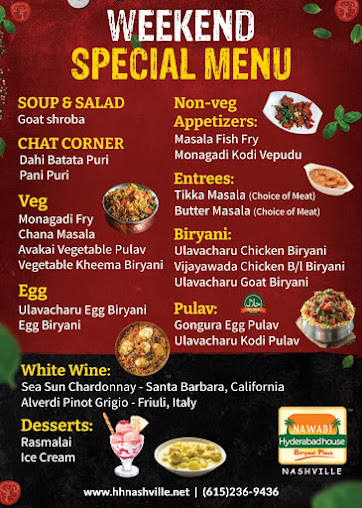 Menu Nawabi Hyderabad House Biryani Place Nashville - 3