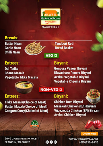 Menu Nawabi Hyderabad House Biryani Place Nashville - 4