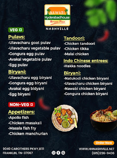 Menu Nawabi Hyderabad House Biryani Place Nashville - 6