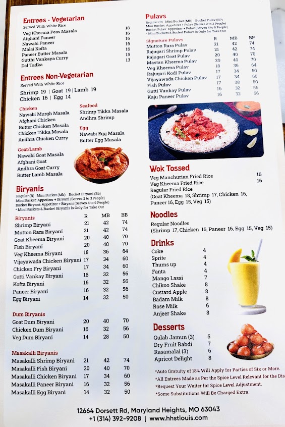 Menu Nawabi Hyderabad House Stlouis - 1