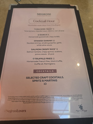 Menu Negroni Caffe Bar Beverly Hills - 3