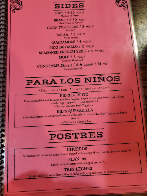 Menu Neno's Gourmet Mexican Street Food Dinner In - 7