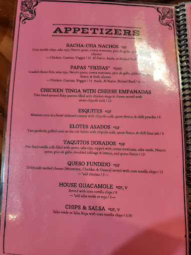 Menu Neno's Gourmet Mexican Street Food Dinner In - 9