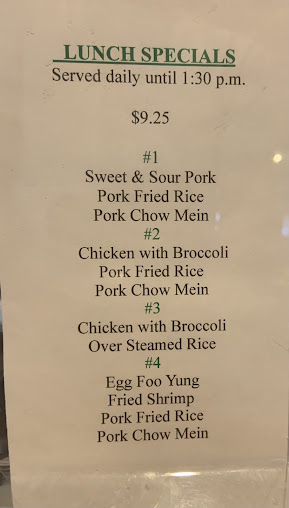 Menu New China Restaurant Corcoran - 0
