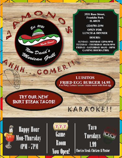 Menu New Davids Mexican Grill - 1