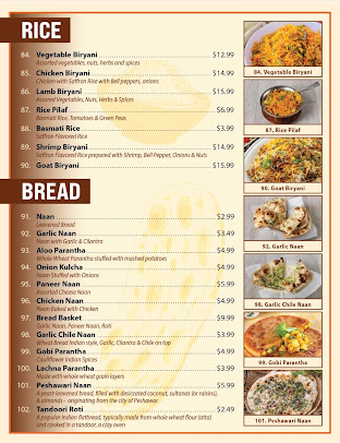 Menu New Delhi Palace Cuisine Of India San Bernardino - 2