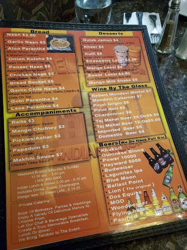 Menu New Delhi Palace Cuisine Of India San Bernardino - 8