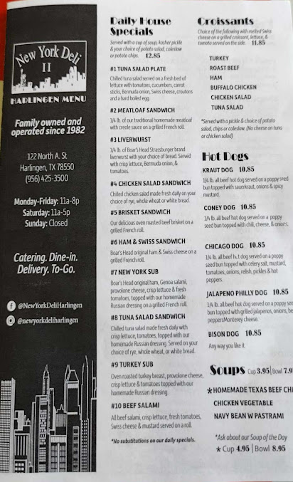 Menu New York Deli Harlingen - 7