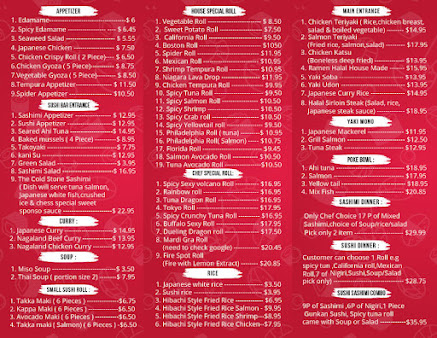 Menu Niagara Sushi And Ramen - 0