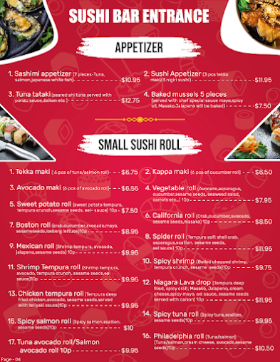 Menu Niagara Sushi And Ramen - 5