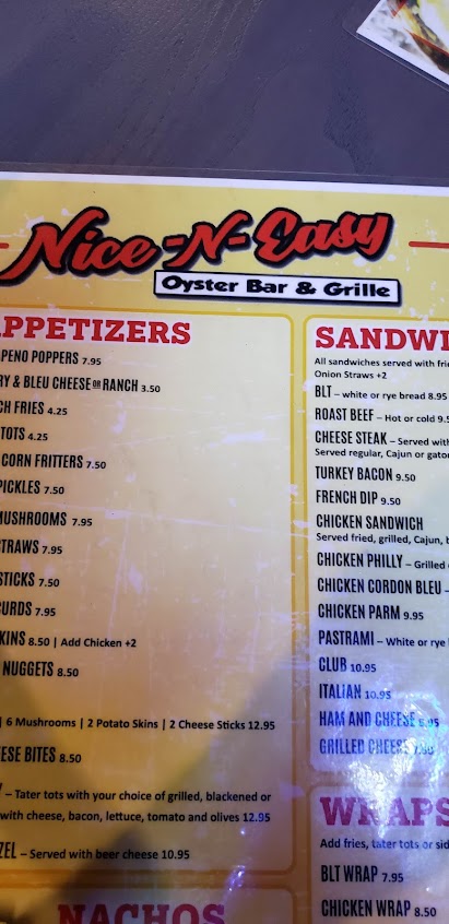 Menu Nice N Easy Oyster Bar Grille - 6