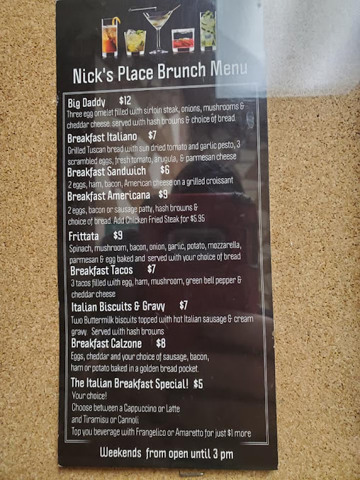 Menu Nick's Place - 2