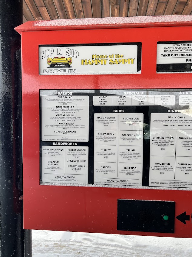 Menu Nip N Sip Drive In - 1