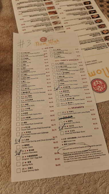 Menu Nom Wah Tea Parlor - 0