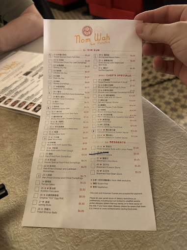Menu Nom Wah Tea Parlor - 2