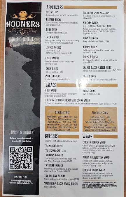 Menu Nooners Bar And Grille - 1