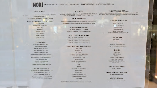 Menu Nori Bar Hawaii - 3