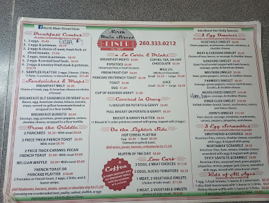 Menu North Main Street Diner - 1