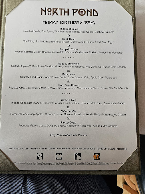 Menu North Pond - 0